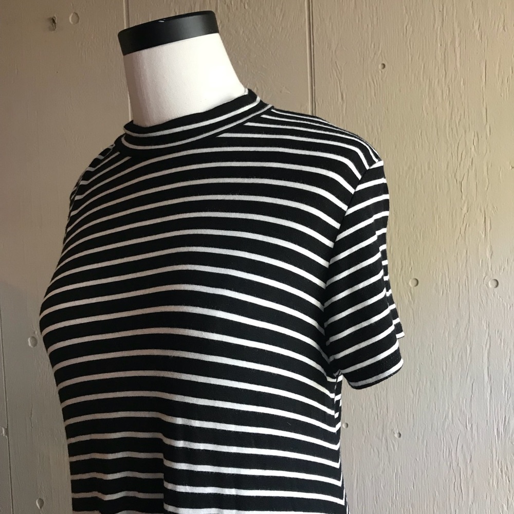 Enough About Me Mock Neck Black Striped Dress - Picture 5 of 8